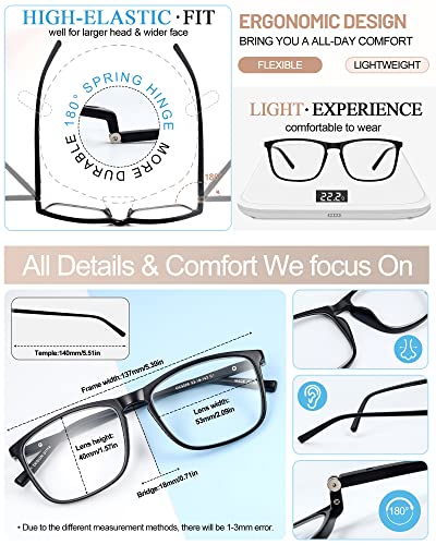 MARE AZZURO Men's Lightweight Reading Glasses Designer Readers 1.0 1.25 1.5 1.75 2.0 2.25 2.5 2.75 3.0 3.5 4.0 5.0 6.0